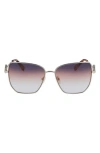 Longchamp 58mm Gradient Rectangular Sunglasses In Gold