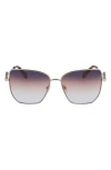 Longchamp 58mm Gradient Rectangular Sunglasses In Silver