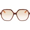 Longchamp 58mm Le Pliage Modified Rectangle Sunglasses In Havana/rose