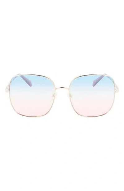 Longchamp 59mm Monogram Square Sunglasses In Purple