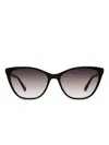 Longchamp Cat Eye Lo659s Sunglasses Woman Sunglasses Black Size 57 Acetate In Schwarz