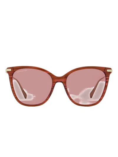 Longchamp 757 Square-frame Sunglasses In Red