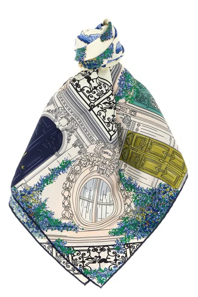 Longchamp '90 Jardin Parisien' Scarf In Multi
