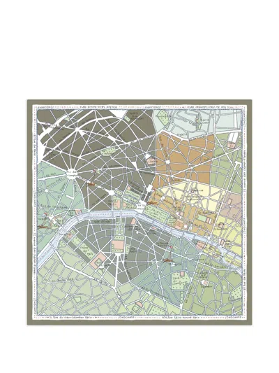 Longchamp A La Découverte De Paris Scarf In Green