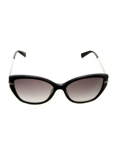 Pre-owned Longchamp Aero Cat-eye Sunglasses In Black