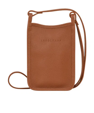 Longchamp Alphabetical Mobile Phone Bag In Brown
