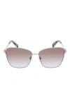 Longchamp Amazone 59mm Rectangle Sunglasses In Metallic