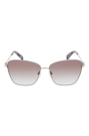 Longchamp Amazone 59mm Rectangle Sunglasses In Gold/azure