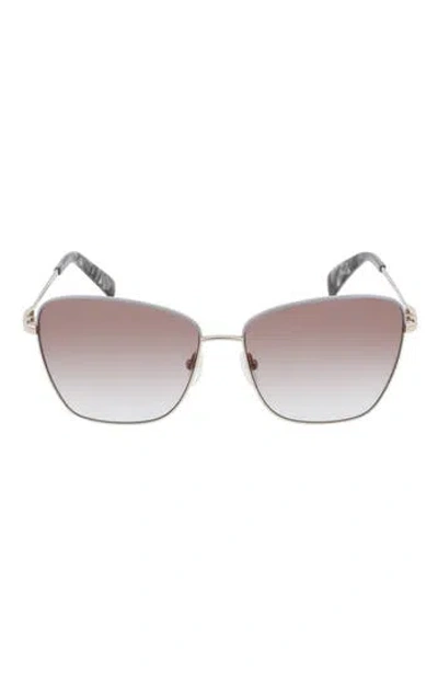 Longchamp Amazone 59mm Rectangle Sunglasses In Metallic