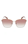 Longchamp Amazone 59mm Rectangle Sunglasses In Gold/caramel