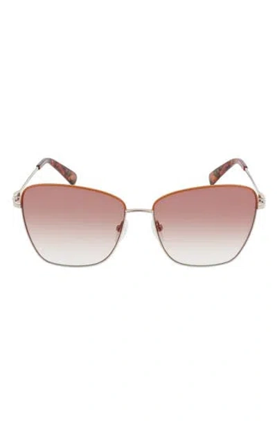 Longchamp Amazone 59mm Rectangle Sunglasses In Pink