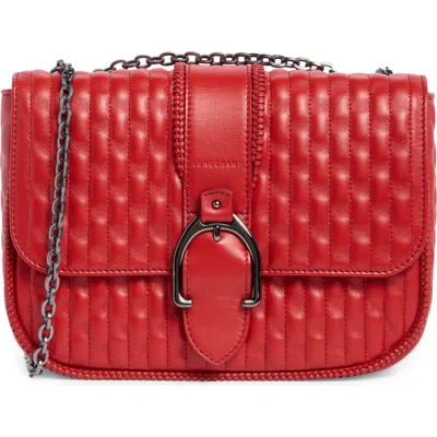 Longchamp Amazone Small Quilted Leather Crossbody Bag In Red