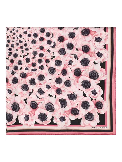 Longchamp Anemone Floral Scarf In Multi