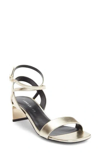 Longchamp Ankle Strap Sandal In Gold
