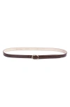 Longchamp Archive Croc Print Leather Belt In Brown
