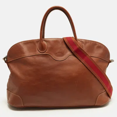 Pre-owned Longchamp Au Sultan Brown Leather Satchel