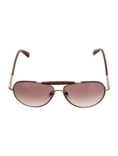 Pre-owned Longchamp Aviator Gradient Sunglasses In Brown