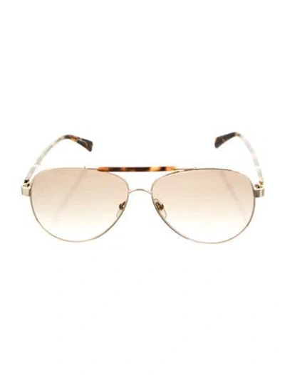 Pre-owned Longchamp Aviator Gradient Sunglasses In Gold