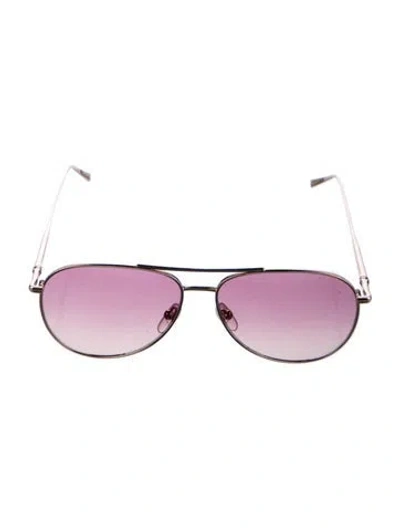 Pre-owned Longchamp Aviator Gradient Sunglasses In Gold