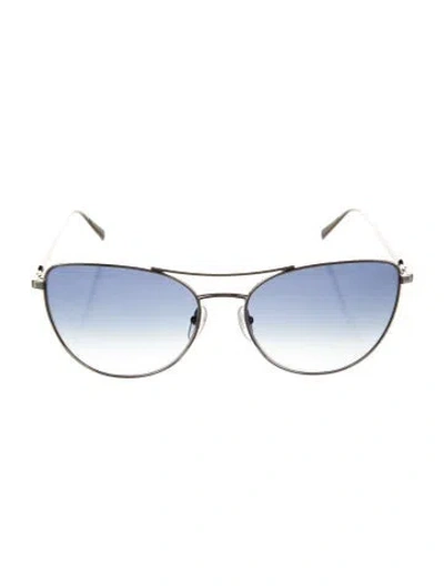 Pre-owned Longchamp Aviator Gradient Sunglasses In Silver