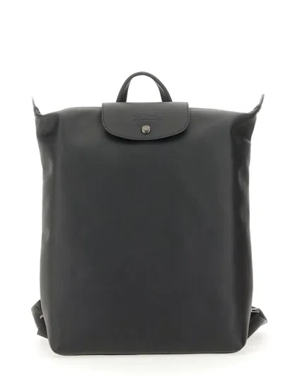 Longchamp Adjustable Straps Front Flap Top Handle Backpack In Black
