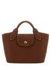 Longchamp Epure Brown Handbag With Adjustable And Removable Shoulder Strap And Contrasting Stitching In Leathe