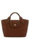 Longchamp Epure Brown Handbag With Adjustable And Removable Shoulder Strap And Contrasting Stitching In Leathe