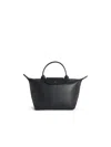 Longchamp Bag With Black Lear 's Le Pliage Xtra' Handle In Black