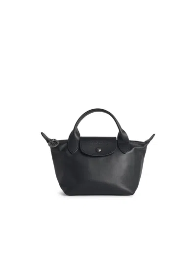 Longchamp Bag With Black Lear 'xs Le Pliage Xtra' Handle In Red