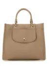 Longchamp Grey Handbag With Embossed Logo On The Front And Adjustable And Removable Shoulder Strap In Leather  In Beige