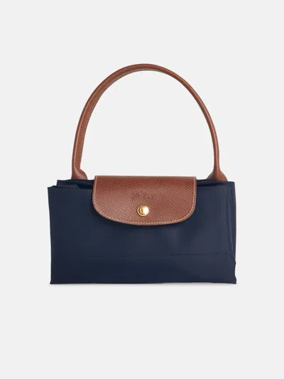 Longchamp Bag With 'l Le Pliage Original' Handle In Tela 'marine' In Pattern