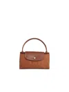 Longchamp Bag With 's Le Pliage Original' Cognac Canvas Handle In Brown