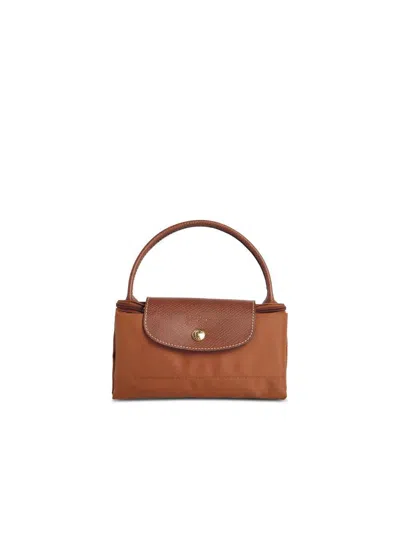 Longchamp Bag With 's Le Pliage Original' Cognac Canvas Handle In Brown