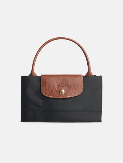 Longchamp Bag With 'm Le Pliage Original' Handle In Black Recycled Tela