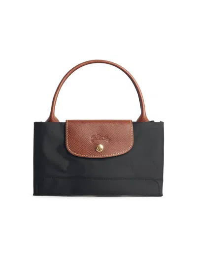 Longchamp Bag With 'm Le Pliage Original' Handle In Black Recycled Tela