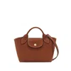 Longchamp Epure Brown Handbag With Adjustable And Removable Shoulder Strap And Contrasting Stitching In Leathe