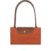 Longchamp Silk Tote Bags In Orange