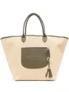 Longchamp 'le Panier Pliage L' Green Handbag With Logo Embossed On The Front In Artichaut