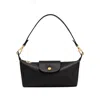 Longchamp Le Pilage Xtra Black Crossbody Bag With Removable Shoulder Strap And Embossed Logo On The Front In L In Black