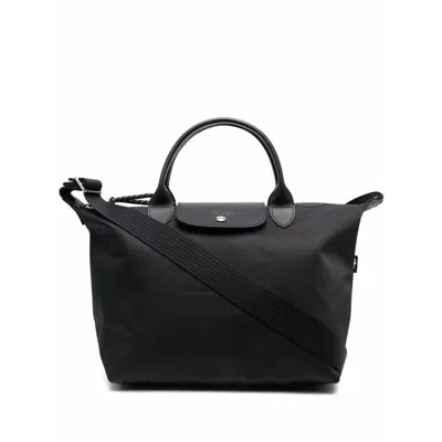 Longchamp Le Pliage Energy Strapped Small Tote Bag In Black