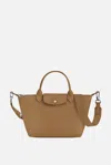 Longchamp Small Le Pliage Xtra Leather Tote Bag In Brown