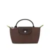Longchamp Le Pliage Green Mocha Coloured Clutch Bag In Brown