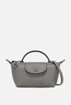 Longchamp Extra Small Le Pliage Xtra Leather Clutch In Gray