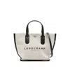 Longchamp Ecru Logo Xs Tote In White