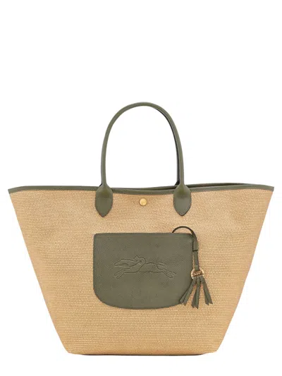 Longchamp Basket Bag "la Pliage" L In Green