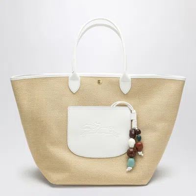 Longchamp Basket Bag Le Pliage White