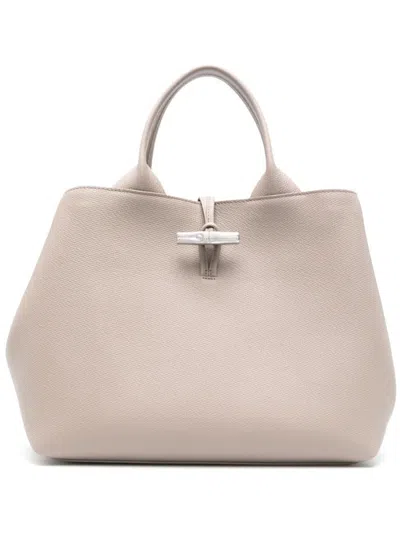 Longchamp Beige Le Roseau Large Tote In Neutral