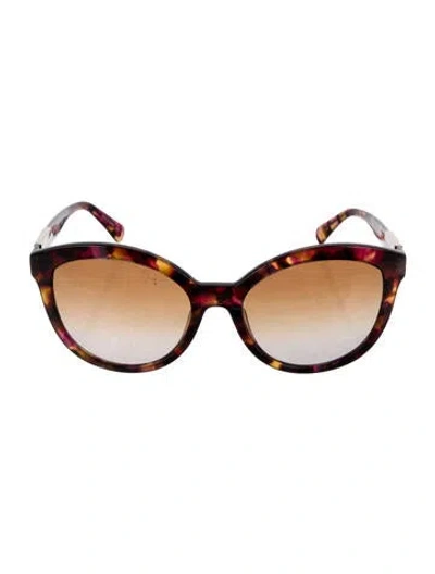 Pre-owned Longchamp Bijou Polarized Wayfarer Sunglasses In Brown