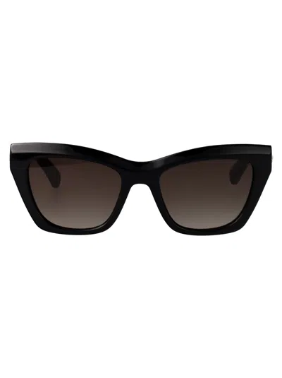 Longchamp Black Acetate Sunglasses In Red