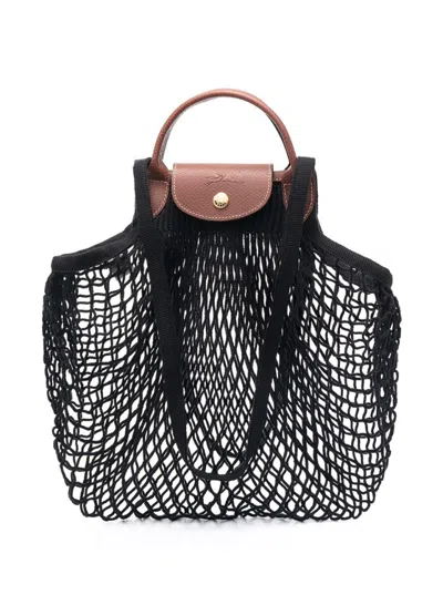 Longchamp Black Le Pliage Filet Tote